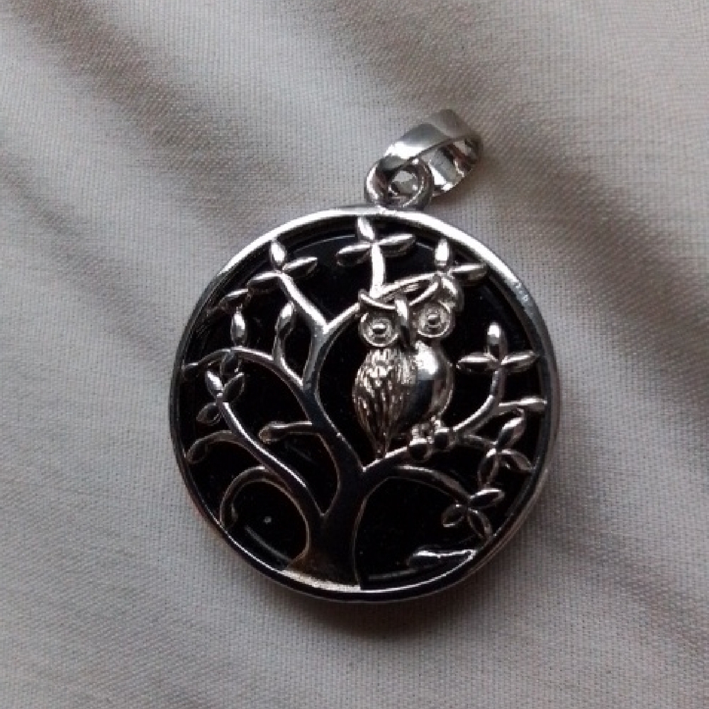 Silver Owl Pendant Necklace